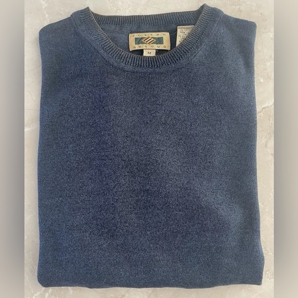 Joseph Abboud Men Sweater Size Medium Blue Long Sleeve Crew Neck Regular Fit - Picture 4 of 8